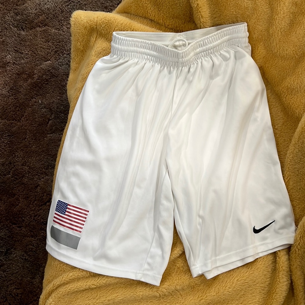 Men’s White Nike Shorts With USA Flag